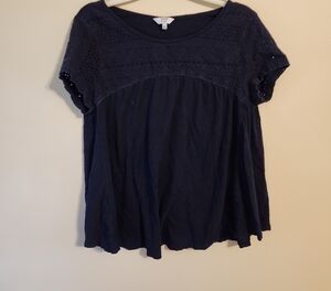 Crown & Ivy Navy Blue Blouse